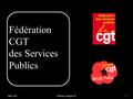 Réforme catégorie B1Mars 2011 Fédération CGT des Services Publics.