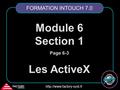 FACTORY systemes  Module 6 Section 1 Page 6-3 Les ActiveX FORMATION INTOUCH 7.0.