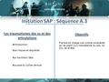 Initiation SAP : Séquence A.3