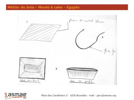 Métier du bois - Moule à cake - Egypte Place des Carabiniers 5 - 1030 Bruxelles - mail :