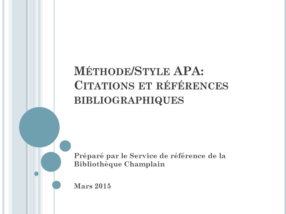 Bibliographie Normes APA Bac +1 Sciences Sociales