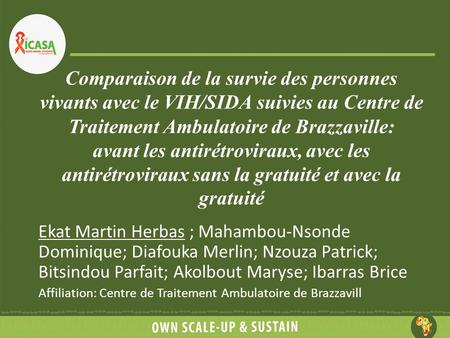Comparaison de la survie des personnes vivants avec le VIH/SIDA suivies au Centre de Traitement Ambulatoire de Brazzaville: avant les antirétroviraux,