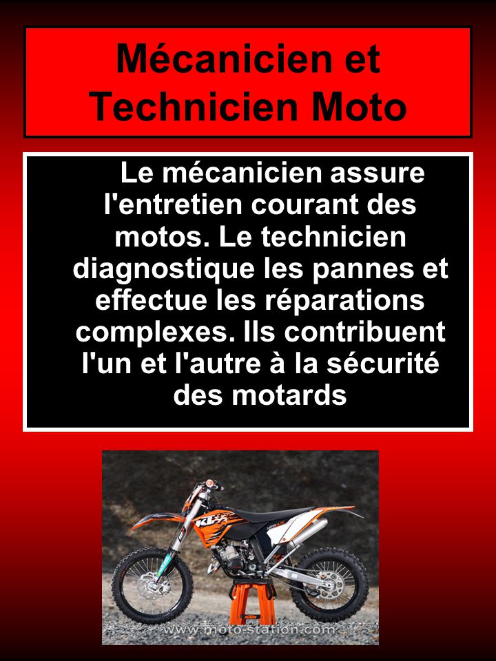 Mécanicien et Technicien Moto - ppt video online télécharger