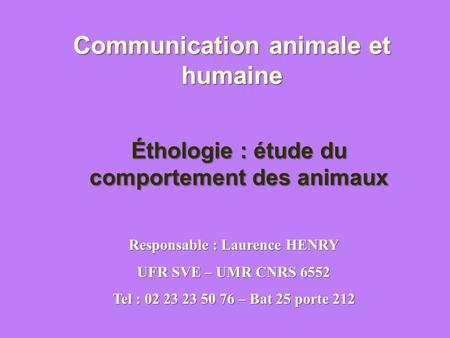 Communication animale et humaine