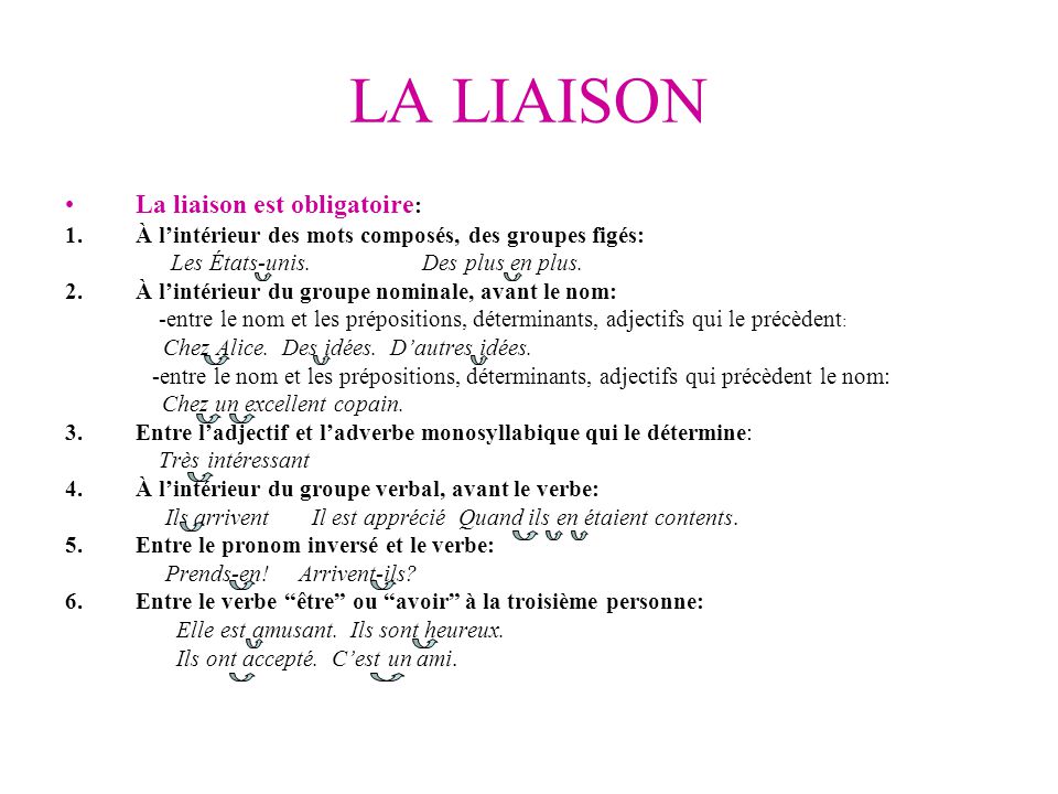 liste de verbes de liaison