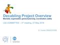 Decabling Project Overview Mandate, organisation, general planning, coordination, safety LS2 COMMITTEE – 3 rd meeting, 27 May 2016 G. Cumer, EN/ACE/OSS.