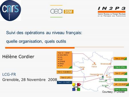 Tier-2 : GRIF  CEA/IRFU  LAL  LLR  LPNHE  IPNO  APC Suivi des opérations au niveau français: quelle organisation, quels outils Hélène Cordier LCG-FR.