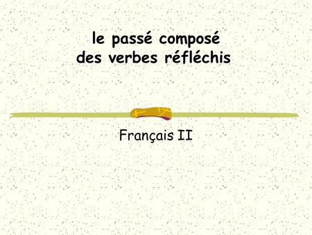 Le passé composé des verbes réfléchis Français II.