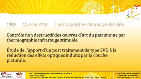 CND Œuvres d’art Thermographie infrarouge stimulée