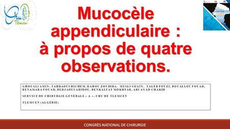 Mucocèle appendiculaire : à propos de quatre observations.