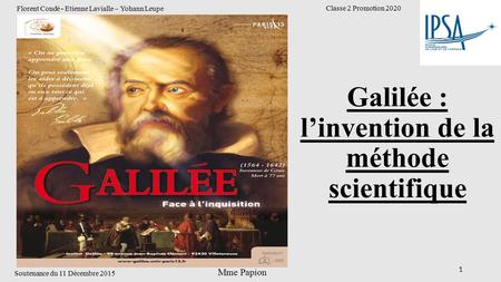 Galilée : l’invention de la méthode scientifique