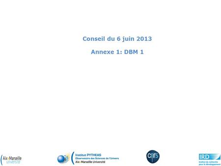 Conseil du 6 juin 2013 Annexe 1: DBM 1. SITUATION FINANCIERE APRES DBM 1 Virements de masses BP 2013DBM 1 Budget après DBM 1 Masse de personnel226 60025.