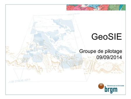 GeoSIE Groupe de pilotage 09/09/2014. ODJ Retour sur les dernières réunions du groupe Rappel de l’organisation Historique des versions et des intégrations.