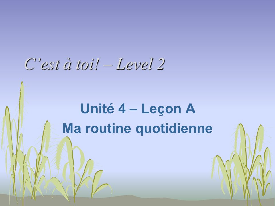 Unite 4 Lecon A Ma Routine Quotidienne Ppt Telecharger