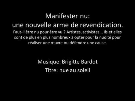 Musique: Brigitte Bardot Titre: nue au soleil