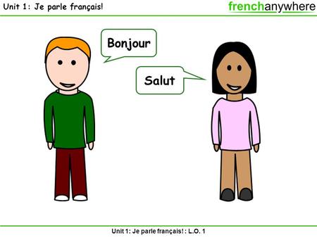 Unit 1: Je parle français! : L.O. 1