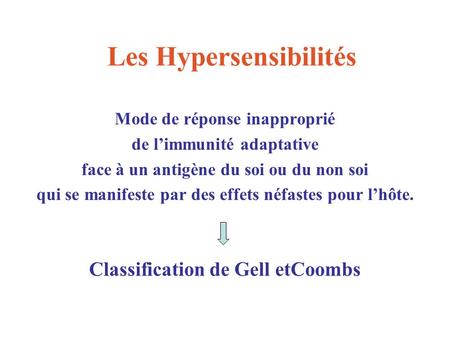 Les Hypersensibilités
