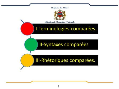 I-Terminologies comparées.