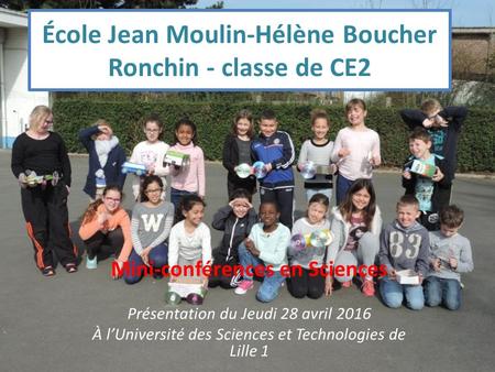 École Jean Moulin-Hélène Boucher Ronchin - classe de CE2