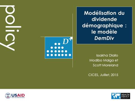 Modélisation du dividende démographique : le modèle DemDiv