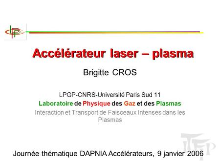 Accélérateur laser – plasma