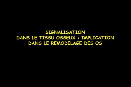 DANS LE TISSU OSSEUX : IMPLICATION DANS LE REMODELAGE DES OS