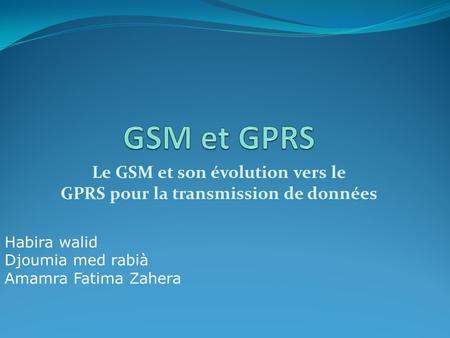 Le GSM et son évolution vers le GPRS pour la transmission de données