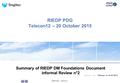 RIEDP PDG Telecon12 – 20 October 2015 Summary of RIEDP DM Foundations Document informal Review n°2 Référence – Date : E2Cxxxx du 10-03-2013 RIEDP-PDG -