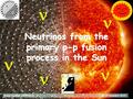 Neutrinos from the primary p-p fusion process in the Sun Daniel Vignaud (APC Paris) Marseille 26-27 novembre 2014.