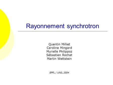 Rayonnement synchrotron