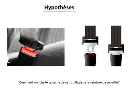 Hypothèses Comment marche le système de verrouillage de la ceinture de sécurité?