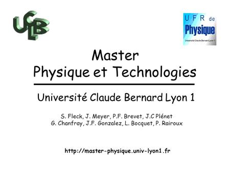 Master Physique et Technologies