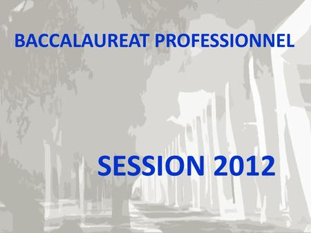 BACCALAUREAT PROFESSIONNEL SESSION 2012. Modification des règlements dexamen Arrêté du 28 février 2011 Modifiant principalement lépreuve E3 Nouvelles.