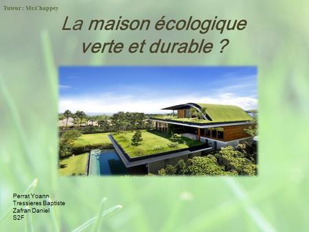 La maison écologique verte et durable ?