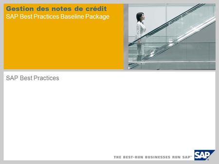 Gestion des notes de crédit SAP Best Practices Baseline Package