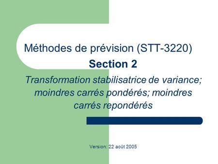 Méthodes de prévision (STT-3220)