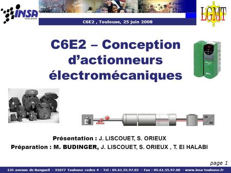 C6E2 – Conception d’actionneurs électromécaniques