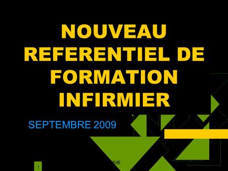 NMARIANI NOUVEAU PROGRAMME INFOS ETABLISSEMENTS;pp 1 NOUVEAU REFERENTIEL DE FORMATION INFIRMIER SEPTEMBRE 2009.