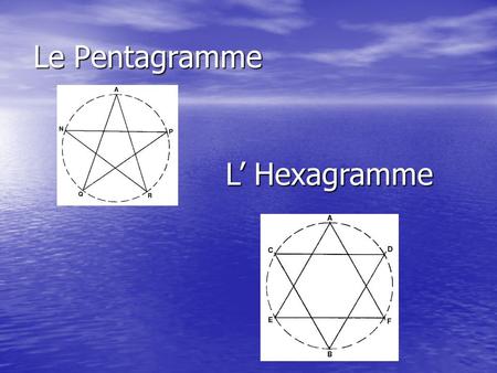 Le Pentagramme L’ Hexagramme.