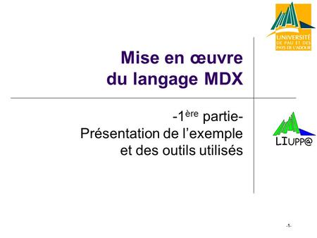 Mise en œuvre du langage MDX