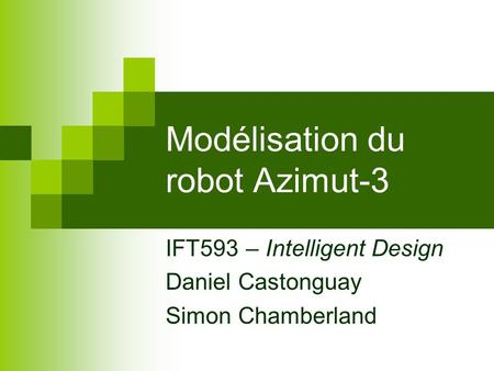 Modélisation du robot Azimut-3