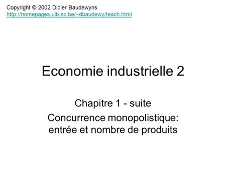 Economie industrielle 2