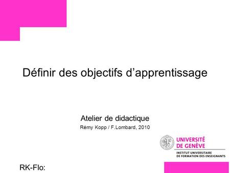 Définir des objectifs d’apprentissage