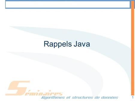 Rappels Java.
