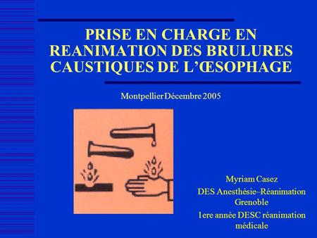 Myriam Casez DES Anesthésie–Réanimation Grenoble