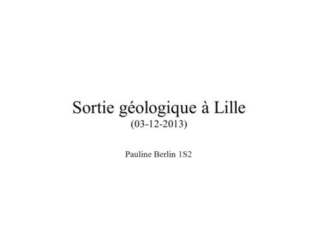 Sortie géologique à Lille (03-12-2013) Pauline Berlin 1S2.