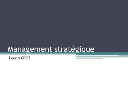 Management stratégique