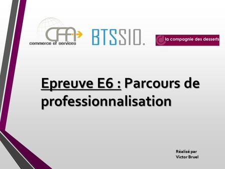 Epreuve E6 : Parcours de professionnalisation Réalisé par Victor Bruel.