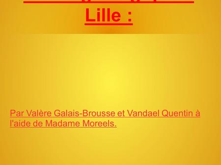 Sortie géologique à Lille : Par Valère Galais-Brousse et Vandael Quentin à l'aide de Madame Moreels.