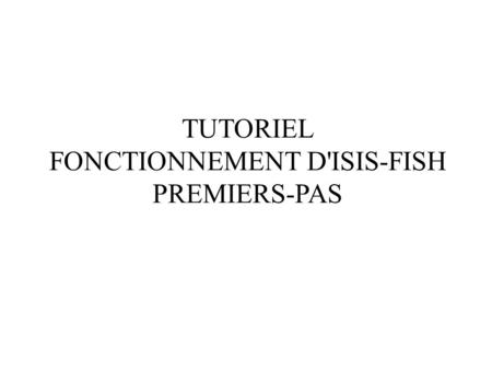 TUTORIEL FONCTIONNEMENT D'ISIS-FISH PREMIERS-PAS.